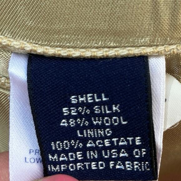 Lands End Blazer 40L Beige Silk Wool Blend Two Button Neutral Preppy Academia - Picture 13 of 16